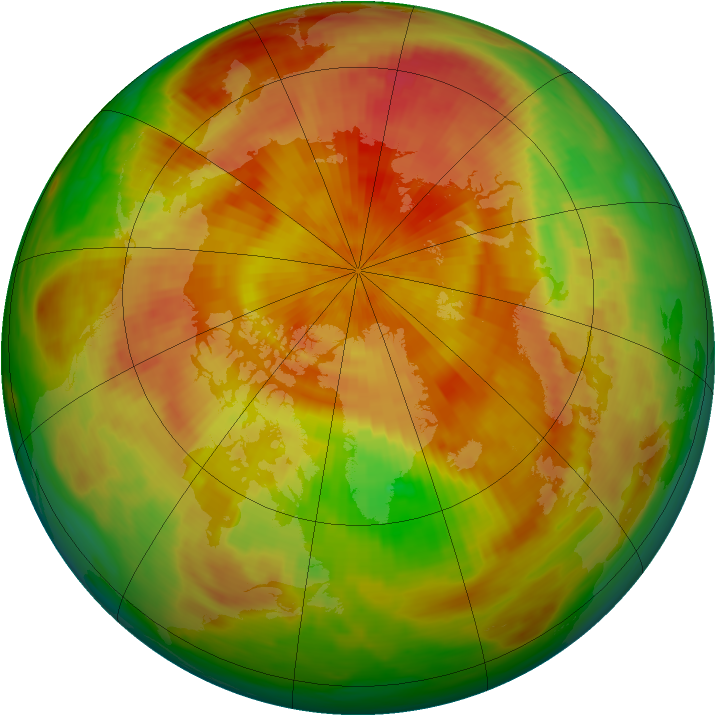 Arctic ozone map for 13 April 1986